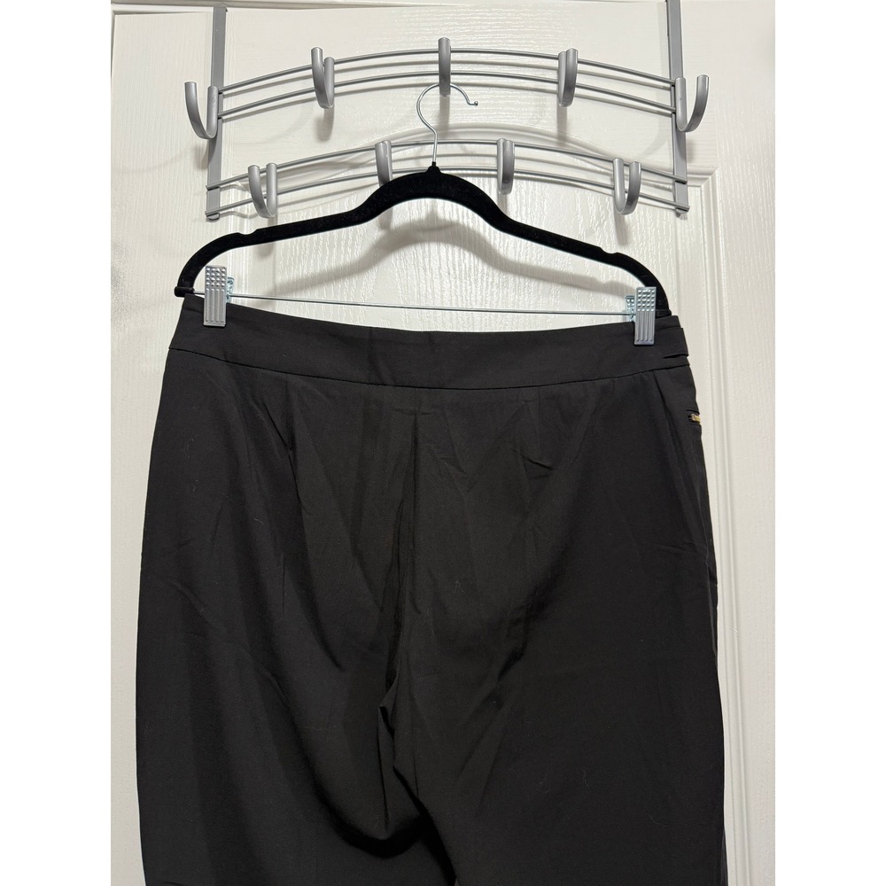 Tahari Black Straight-Leg Trousers with Gold Zipper Detail - Picture 11 of 16